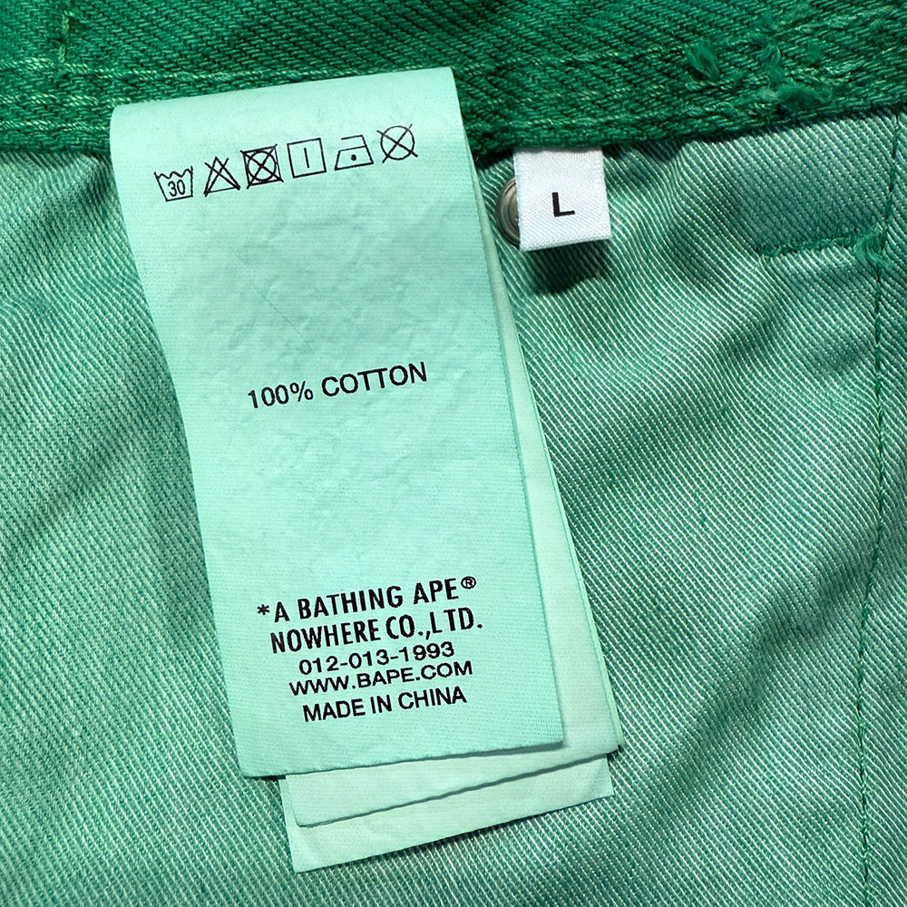 A BATHING APE PATCH 2 TONE WASHED Work Shorts, Size L