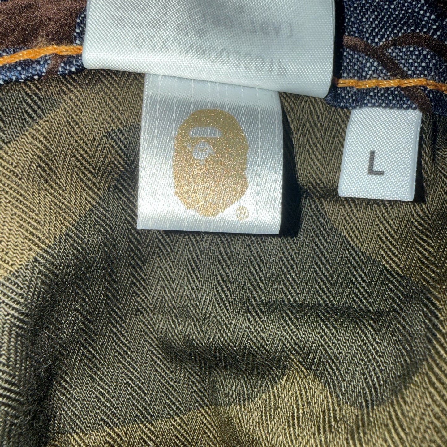 【A BATHING APE】ベイシングエイプ "サル迷彩" 総柄 デニムパンツ