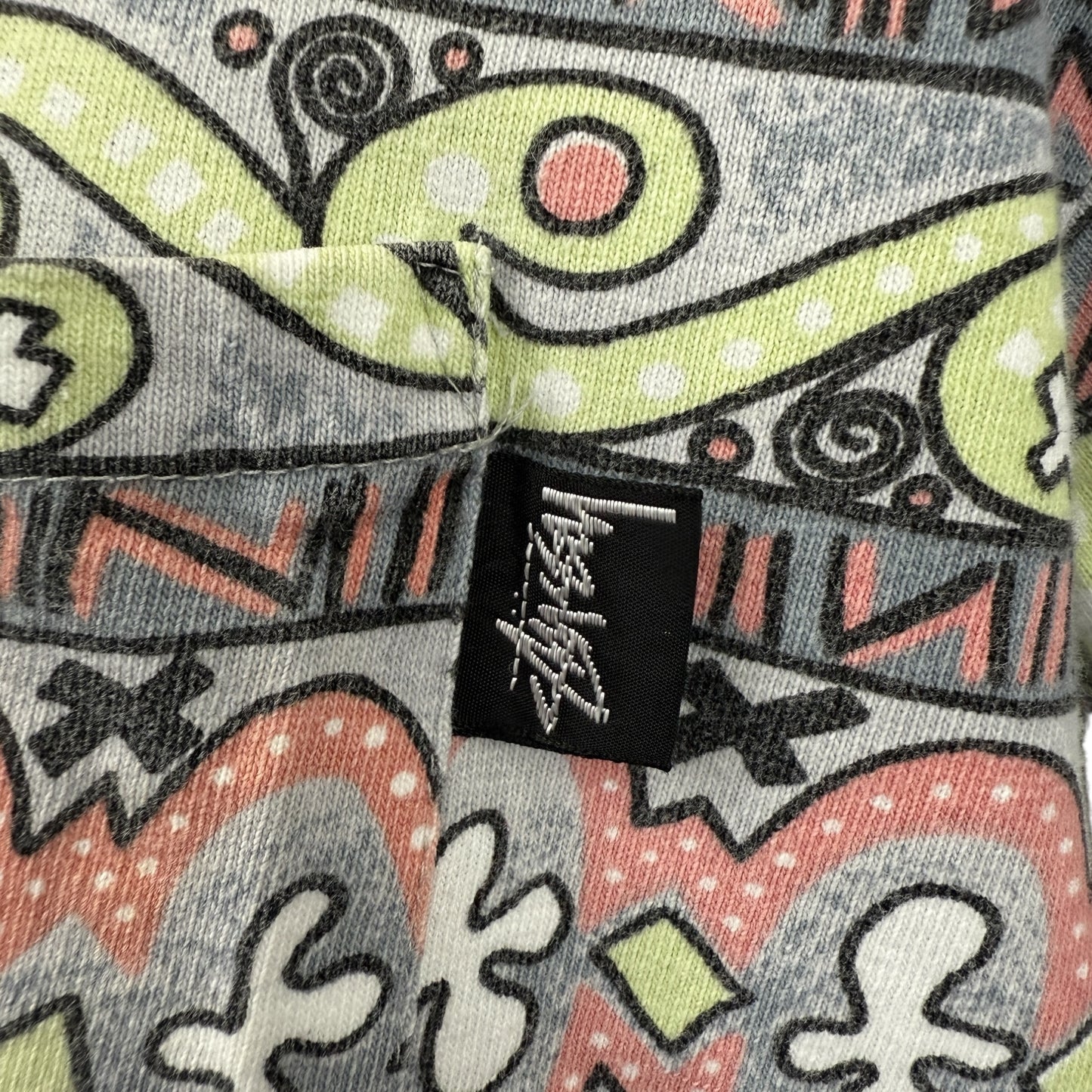 【STUSSY】ステューシー USA製 OLDSTUSSY 総柄 Tシャツ S