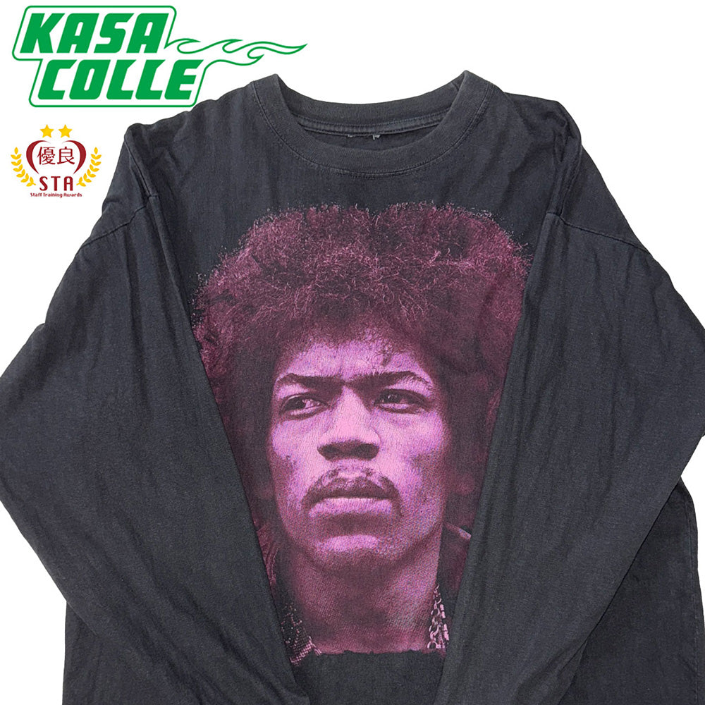 [JIMI HENDRIX] Jimi Hendrix Portrait Vintage Long Sleeve T-Shirt (Size XL)