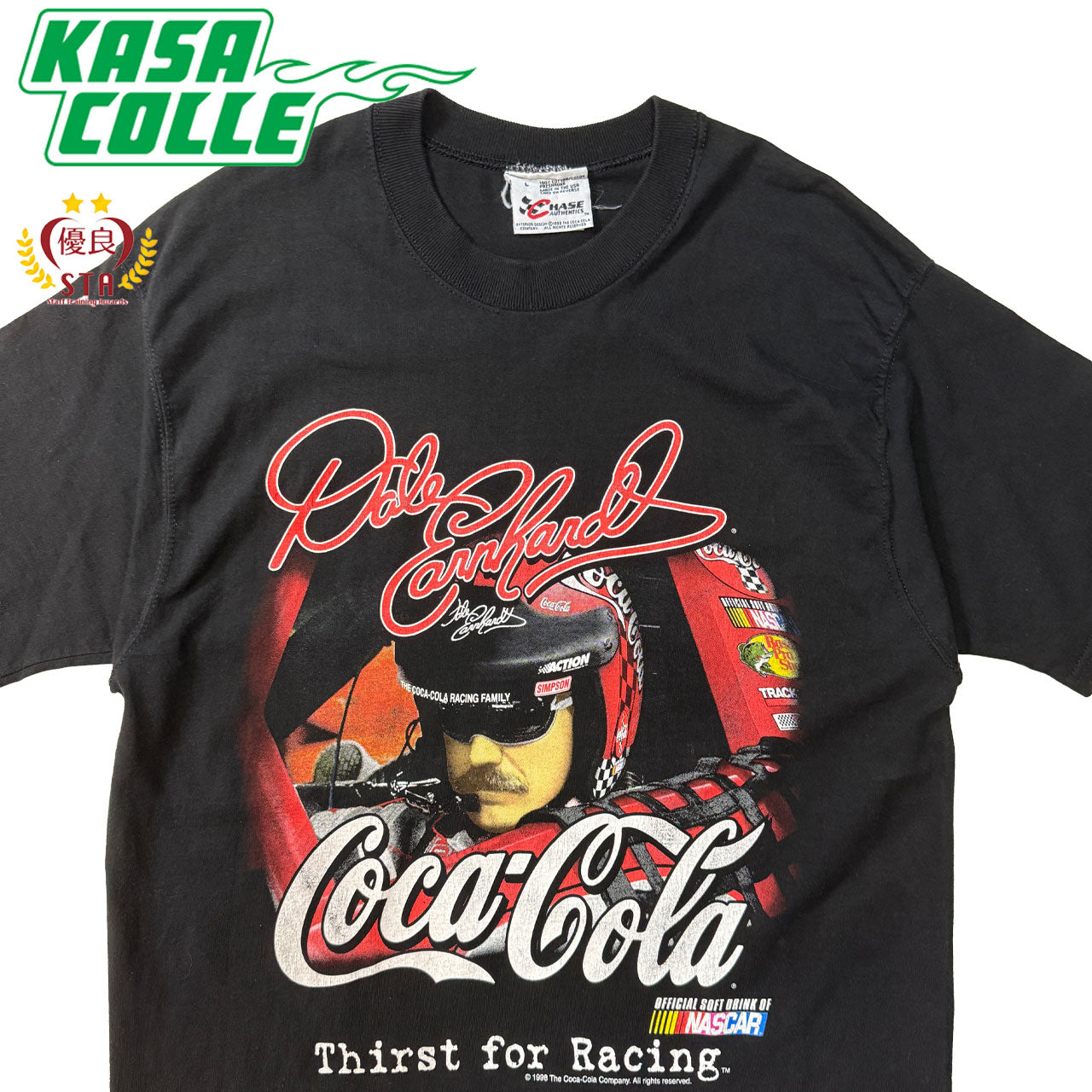 [COCA COLA x NASCAR] Coca-Cola NASCAR "Ralph Dale Earnhardt Sr." 90's Vintage T-shirt, size XL