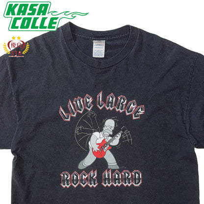 【THE SIMPSONS】シンプソンズ  "LIVE LARCE ROCK HARD" DELTAタグ Tシャツ XL相当