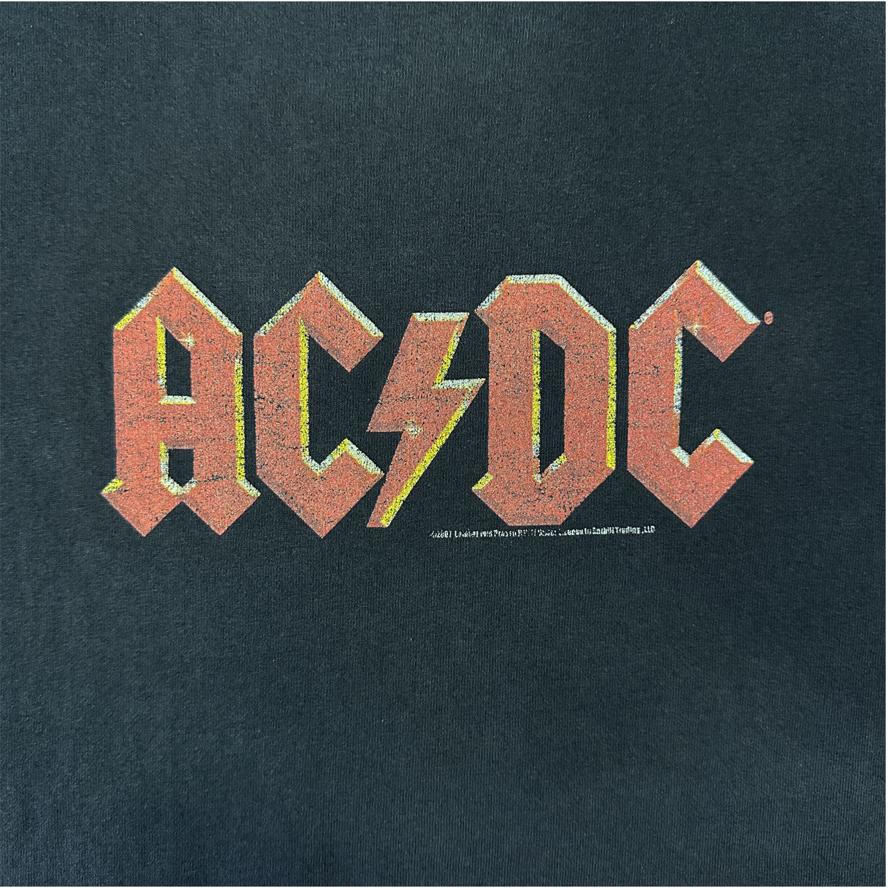 AC/DC Front Logo Fruit of the Loom Tag T-Shirt, Size XL