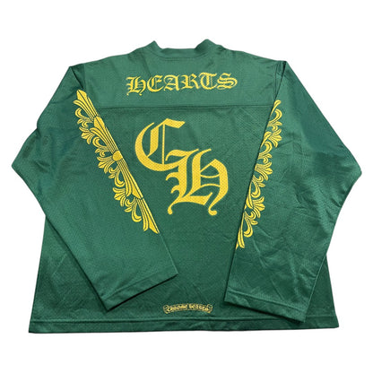 [CHROME HEARTS] Chrome Hearts WARM UP JERSEY CH Print Mesh Long Sleeve T-Shirt, Green