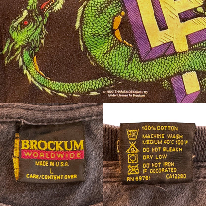 [DEEP PURPLE] Deep Purple "WORLD TOUR 93-94" Vintage T-Shirt, Made in the USA, 90's, BROCKUM Tag, Size L