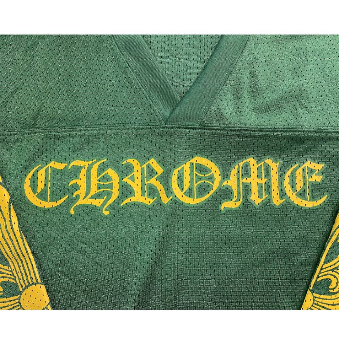 [CHROME HEARTS] Chrome Hearts WARM UP JERSEY CH Print Mesh Long Sleeve T-Shirt, Green