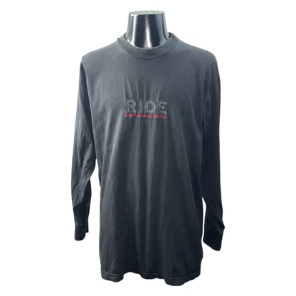 [RIDE] Ride "Leave them all behind" Embroidered Long Sleeve T-Shirt