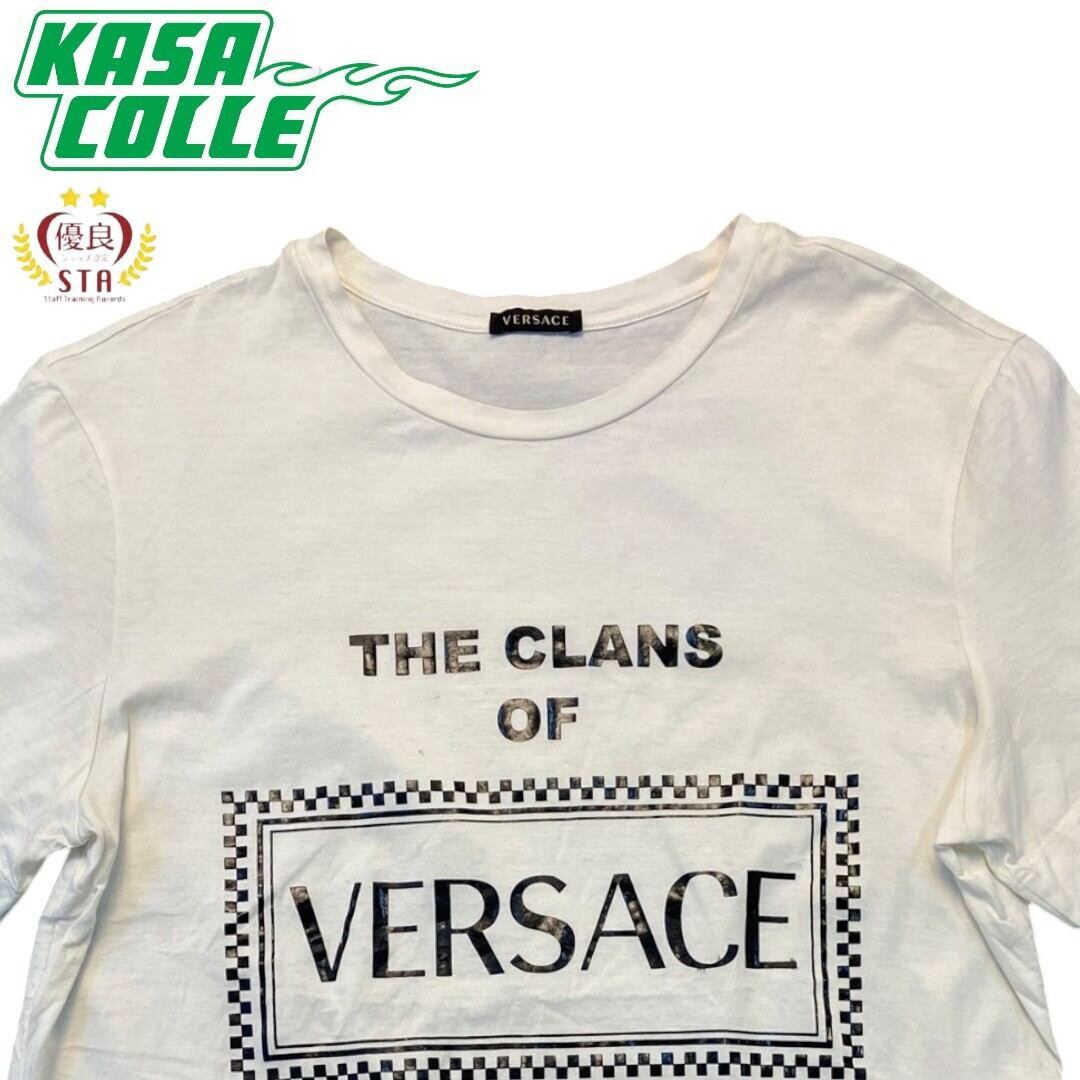 【versace】ベルサーチ/womensロゴTシャツ/The Clans of/白/サイズ40