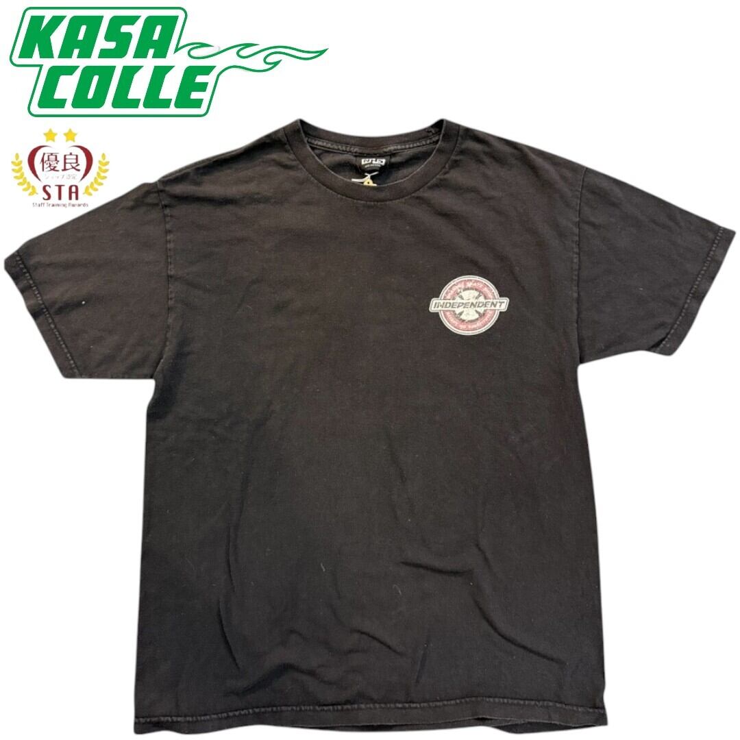 【INDEPENDENT】インディペンデント ロゴプリントTシャツ（ブラック）/ 90's / NHSタグ / Lサイズ相当