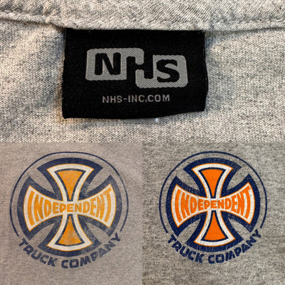 【INDEPENDENT】インディペンデント ロゴプリントTシャツ（グレー）/90s/NHSタグ L相当