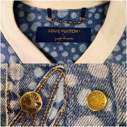 【LOUIS VUITTON】ルイヴィトン 草間彌生 インフィニティドット デニムシャツ Yayoi Kusama Infinity Dots  インディゴブルー コットン 正規品
