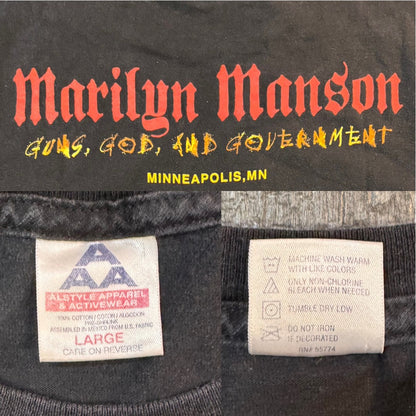 【Marilyn Manson】マリリンマンソン "HOLY WOOD Guns,God,And Government" 00's Vintage ツアーTシャツ L