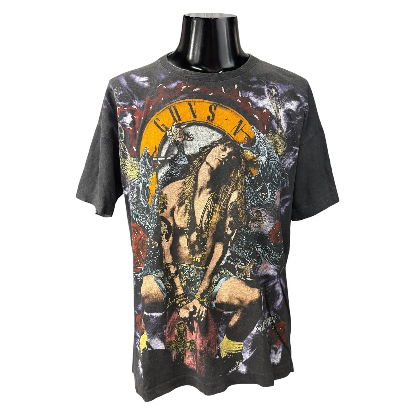 【GUNS N´ ROSES】ガンズアンドローゼズ "AXL ROSE" アクセルローズ EMPIRE社製 オーバープリント 90sVintage Tシャツ