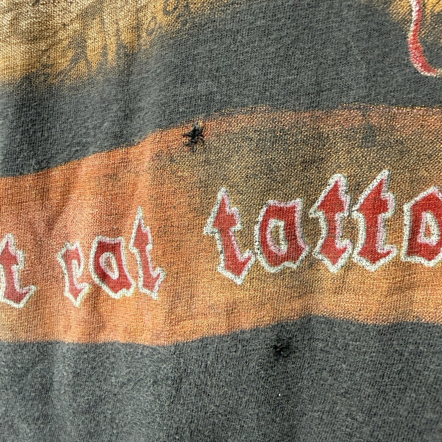 【TATTOO STUDIO】  "WOLF" 墨黒フェード 90's Vintage Tシャツ