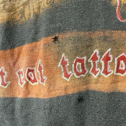 【TATTOO STUDIO】  "WOLF" 墨黒フェード 90's Vintage Tシャツ