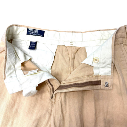 【POLO RALPH LAUREN】ポロ ラルフローレン "LINEN COTTON 2TUCK SLACKS" リネンスラックス