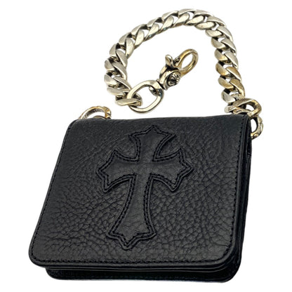 [CHROME HEARTS] Chrome Hearts TV MAN Crosspatch Wallet/Classic Chain/Black Leather/Brand New/Hard to Find