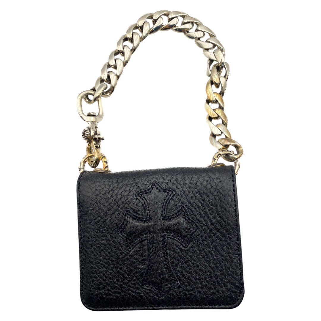 [CHROME HEARTS] Chrome Hearts TV MAN Crosspatch Wallet/Classic Chain/Black Leather/Brand New/Hard to Find