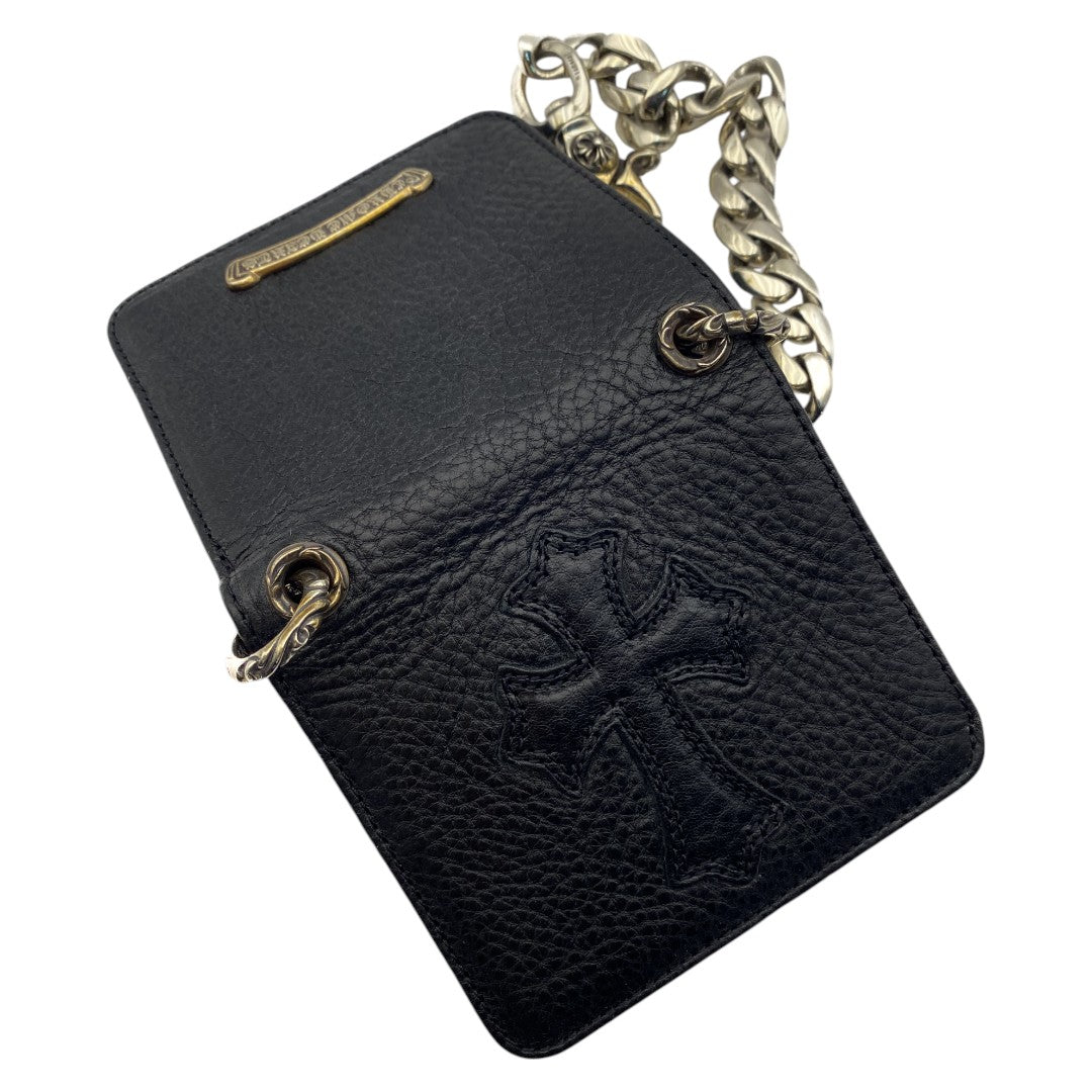 [CHROME HEARTS] Chrome Hearts TV MAN Crosspatch Wallet/Classic Chain/Black Leather/Brand New/Hard to Find