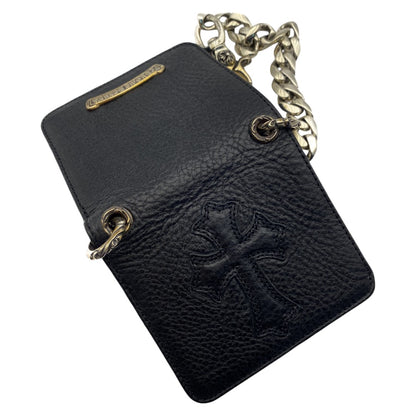 [CHROME HEARTS] Chrome Hearts TV MAN Crosspatch Wallet/Classic Chain/Black Leather/Brand New/Hard to Find