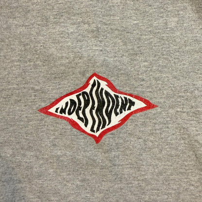 【INDEPENDENT】インディペンデント 変形ロゴプリントTシャツ（グレー）/ 90s / NHSタグ / XL
