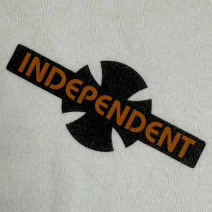【INDEPENDENT】インディペンデント オレンジロゴプリントTシャツ（ホワイト）/ 90’s / NHSタグ / Lサイズ相当