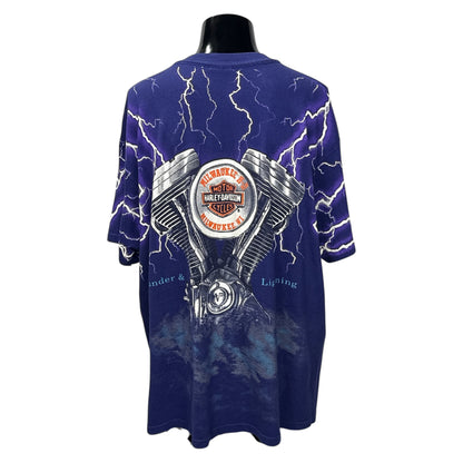 【HARLEY-DAVIDSON】ハーレーダビッドソン "THUNDER & LIGHTNING" 90's Vintage Tシャツ