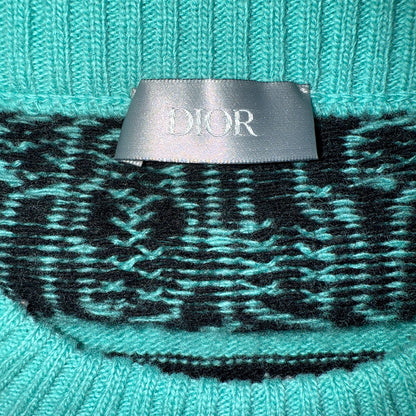 [DIOR x SHAWN STUSSY] Dior Shawn Stussy Multicolor Wool Jacquard Sweater Multicolor Wool Jacquard Knit Sweater L