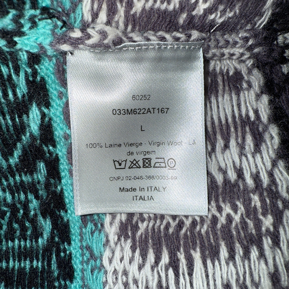 [DIOR x SHAWN STUSSY] Dior Shawn Stussy Multicolor Wool Jacquard Sweater Multicolor Wool Jacquard Knit Sweater L