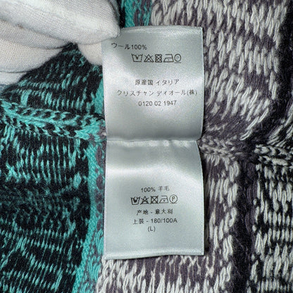 [DIOR x SHAWN STUSSY] Dior Shawn Stussy Multicolor Wool Jacquard Sweater Multicolor Wool Jacquard Knit Sweater L