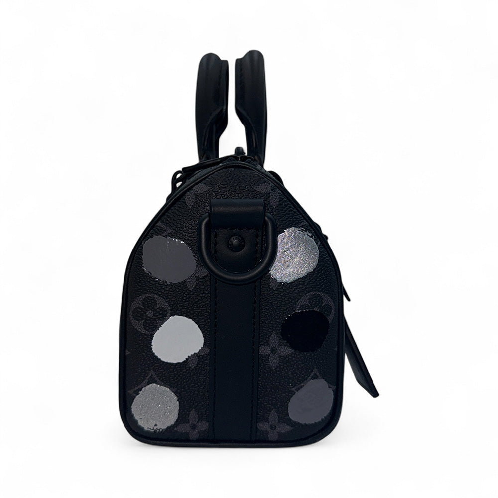 【LOUIS VUITTON】ルイヴィトン 草間彌生 キーポル・バンドリエール 25 2WAY ハンドバッグ ショルダーバッグ モノグラム・エクリプス