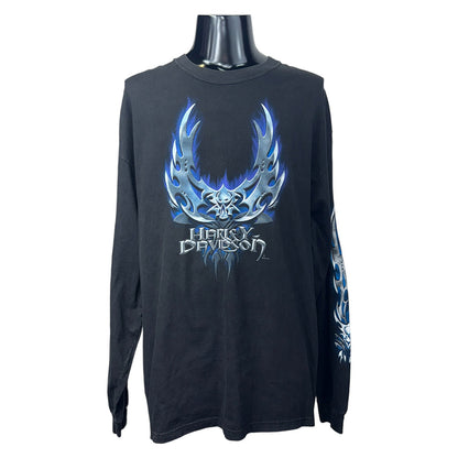 [HARLEY DAVIDSON] Harley-Davidson 2002 Copyright Long Sleeve T-Shirt, Size XL