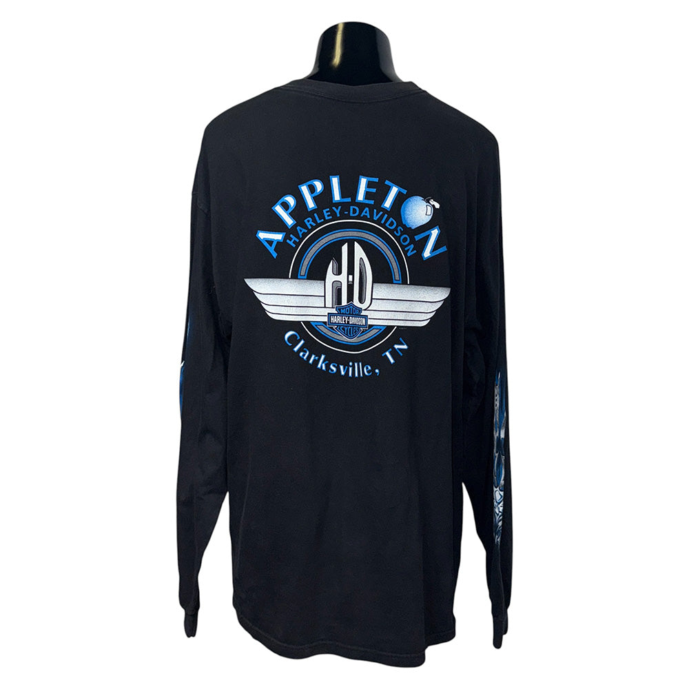 [HARLEY DAVIDSON] Harley-Davidson 2002 Copyright Long Sleeve T-Shirt, Size XL