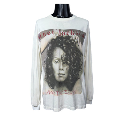 [JANET JACKSON] Janet Jackson "Janet. World Tour 93-94" 90's Vintage Long Sleeve T-Shirt, Size XL
