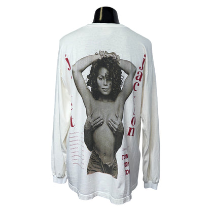 [JANET JACKSON] Janet Jackson "Janet. World Tour 93-94" 90's Vintage Long Sleeve T-Shirt, Size XL