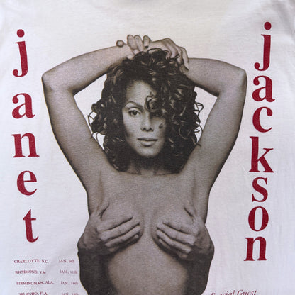 [JANET JACKSON] Janet Jackson "Janet. World Tour 93-94" 90's Vintage Long Sleeve T-Shirt, Size XL