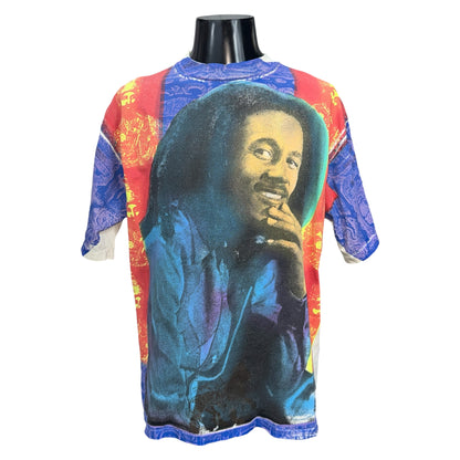 【BOB MARLEY】ボブ・マーリー カラーHeaven Smilesオーバープリント 90's Vintage Tシャツ