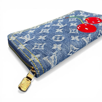 【LOUIS VUITTON × 村上隆】ルイ・ヴィトン モノグラム・デニム チェリー ジッピーウォレット