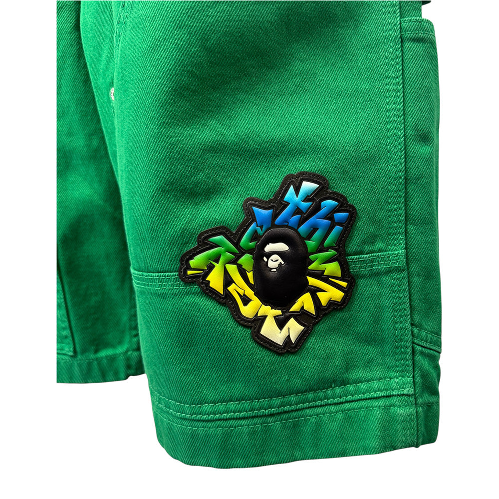 A BATHING APE PATCH 2 TONE WASHED Work Shorts, Size L