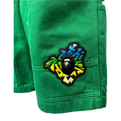 A BATHING APE PATCH 2 TONE WASHED Work Shorts, Size L