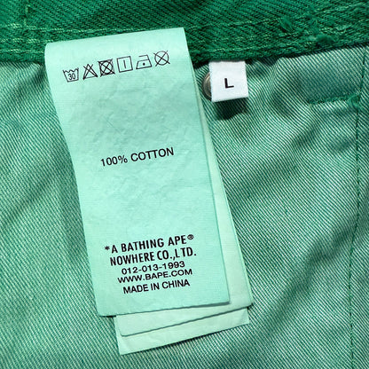 A BATHING APE PATCH 2 TONE WASHED Work Shorts, Size L