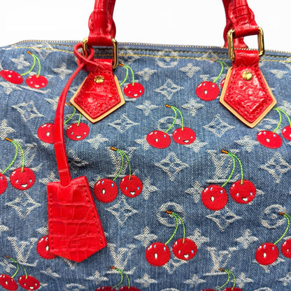 【Louis Vuitton × 村上隆】ルイ・ヴィトン超希少・極美品 チェリー デニム スピーディ30（アリゲーターハンドル仕様）