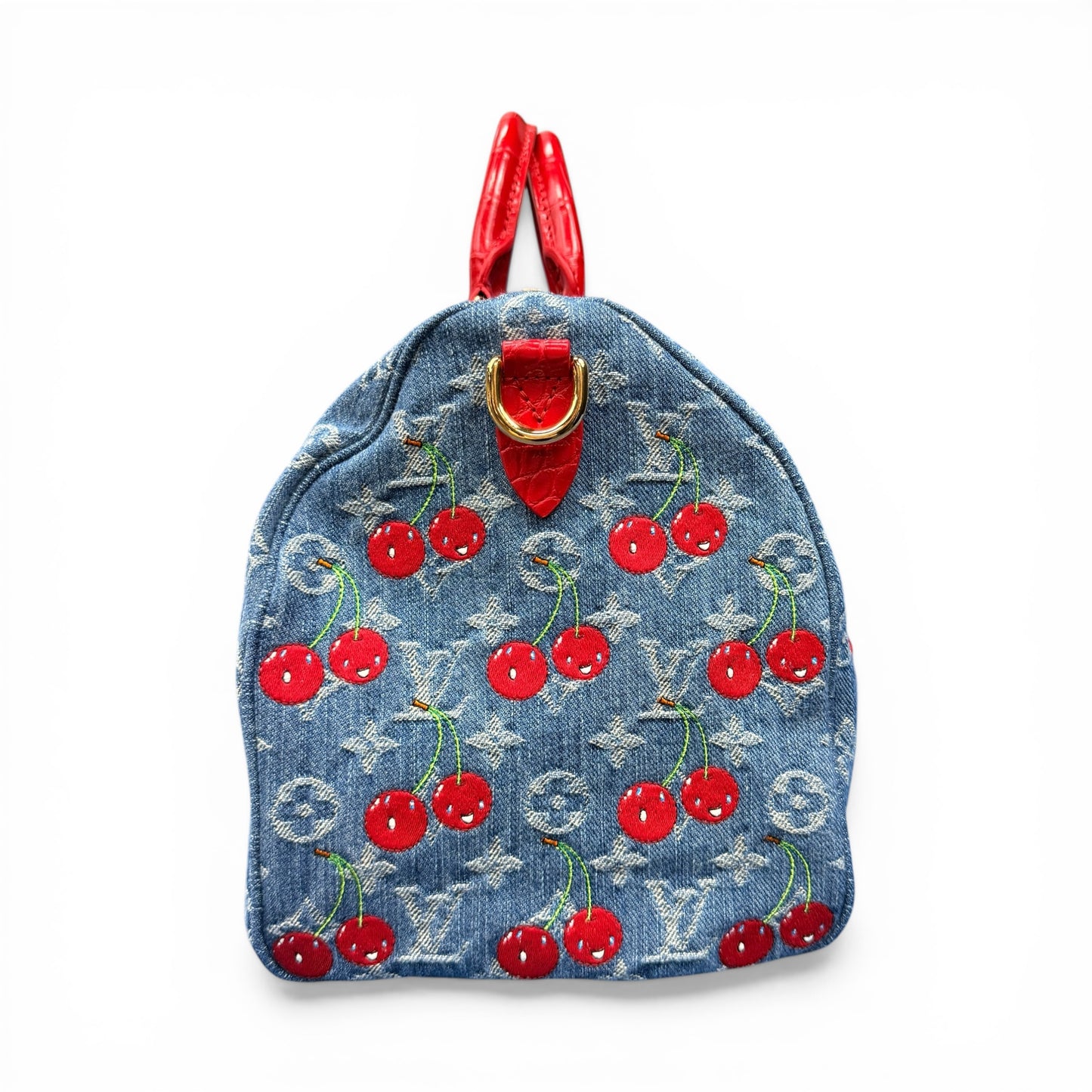 【Louis Vuitton × 村上隆】ルイ・ヴィトン超希少・極美品 チェリー デニム スピーディ30（アリゲーターハンドル仕様）