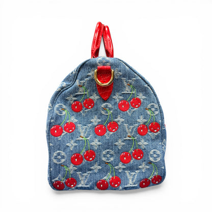 【Louis Vuitton × 村上隆】ルイ・ヴィトン超希少・極美品 チェリー デニム スピーディ30（アリゲーターハンドル仕様）