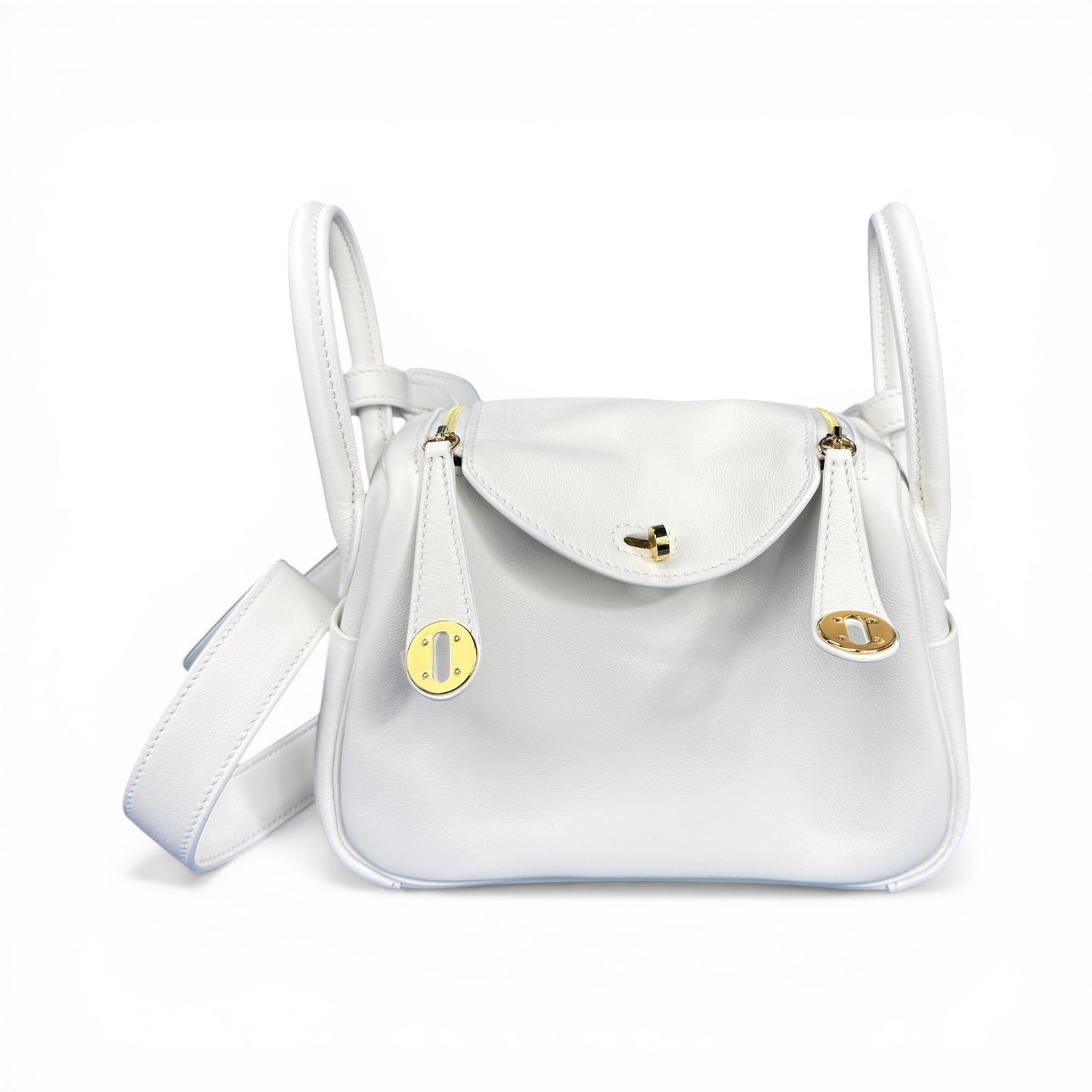 【HERMES】エルメス Lindy Mini "New White" Gold Hardware