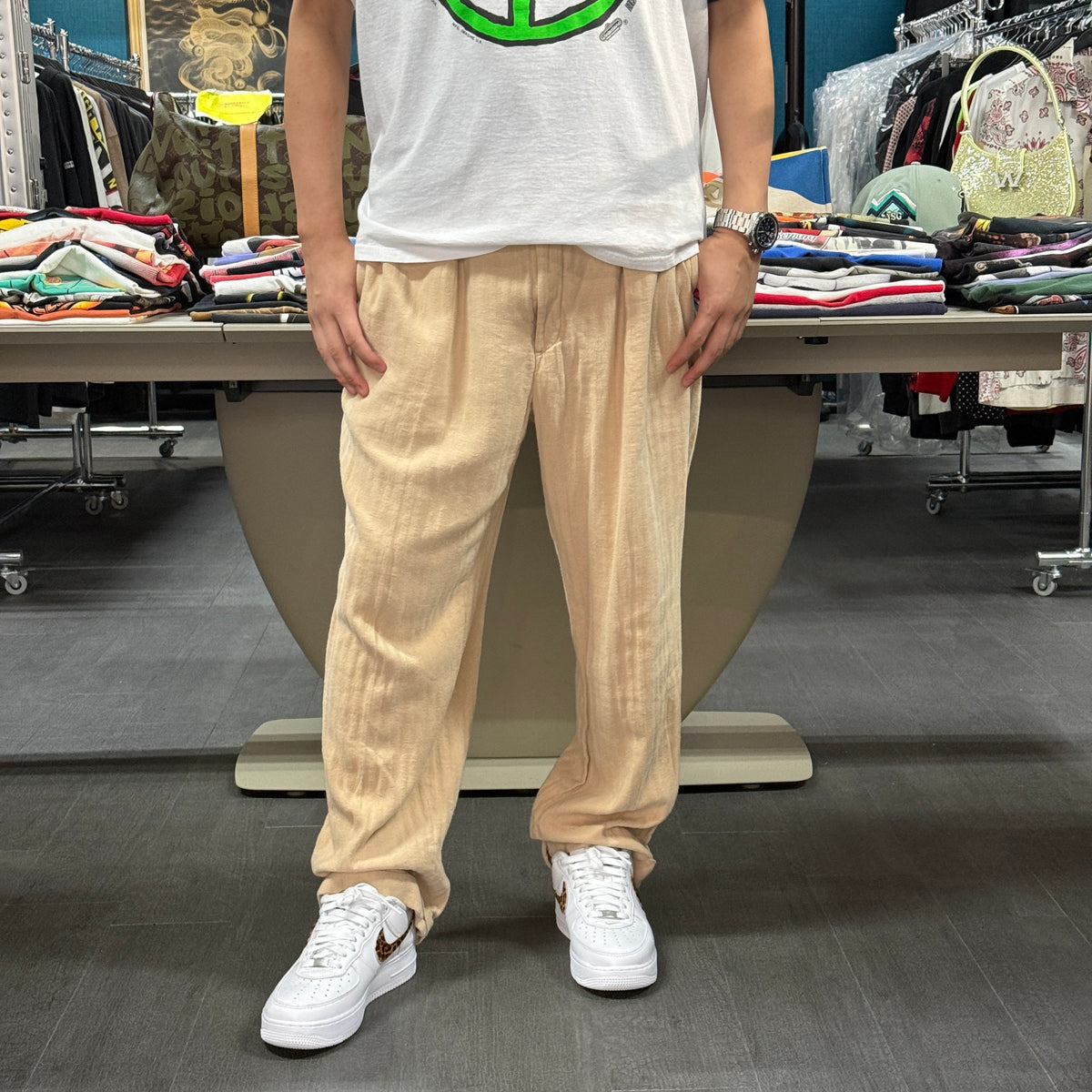 【POLO RALPH LAUREN】ポロ ラルフローレン "LINEN COTTON 2TUCK SLACKS" リネンスラックス