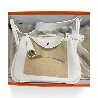【HERMES】エルメス Lindy Mini "New White" Gold Hardware