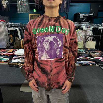【GREEN DAY】グリーン・デイ "DOOKIE DOG" 90's Vintage タイダイ ロングスリーブTシャツ