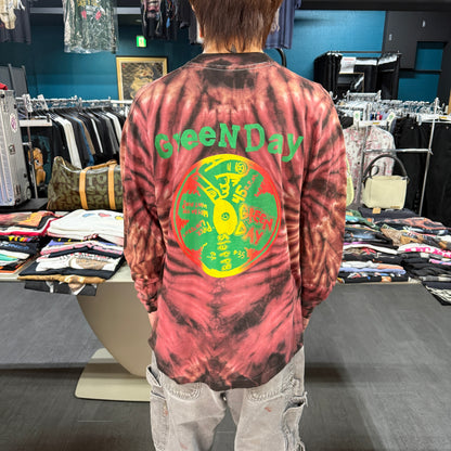 【GREEN DAY】グリーン・デイ "DOOKIE DOG" 90's Vintage タイダイ ロングスリーブTシャツ