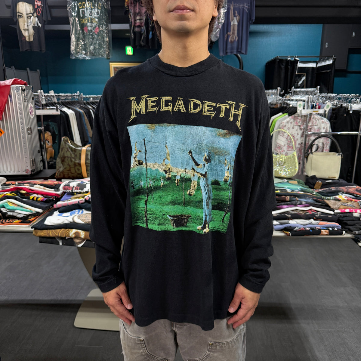 【MEGADETH】メガデス "YOUTHANASIA" 90's ユーロ Vintage ロングスリーブTシャツ